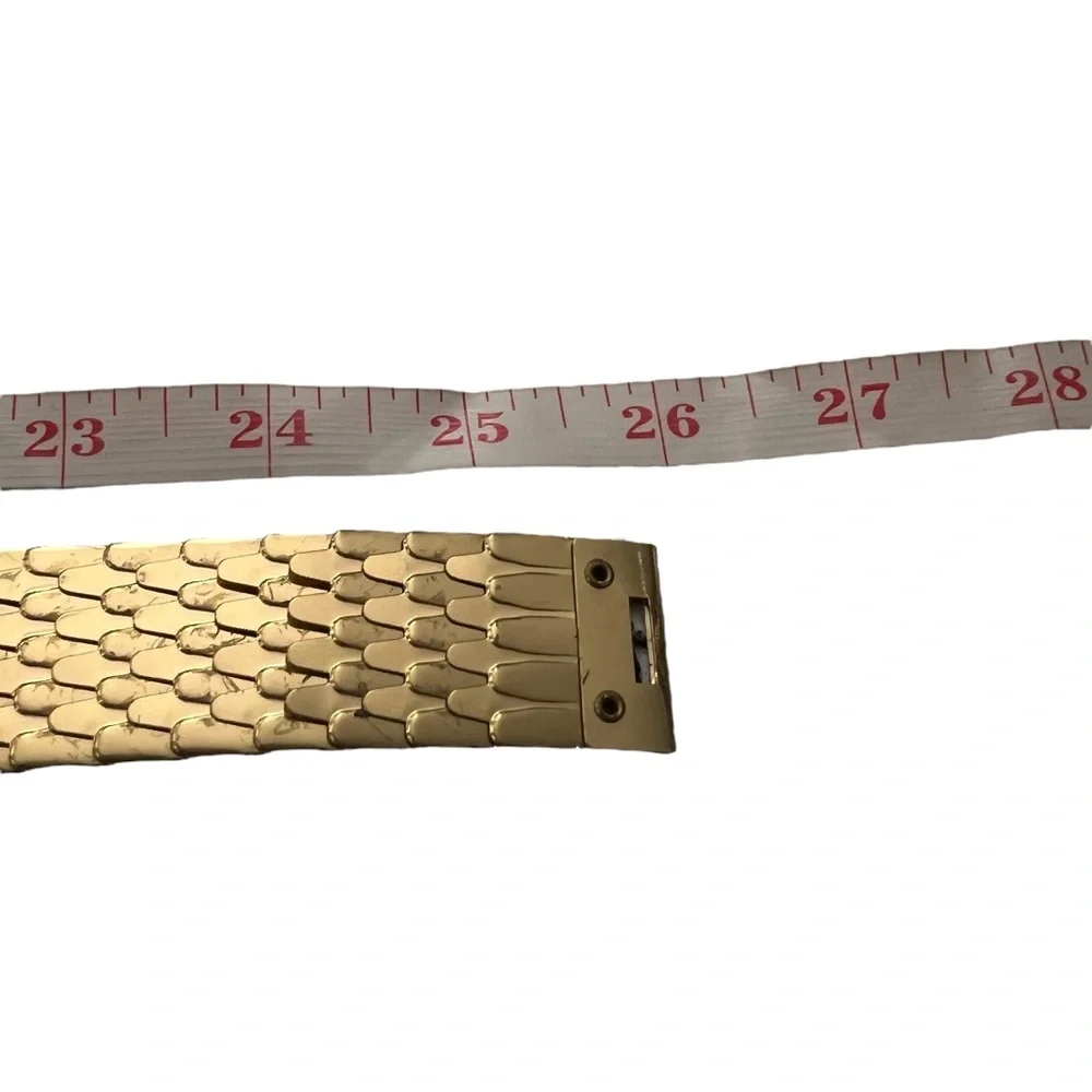 Vintage Women's‎ Gold-Tone Metal Waist Belt Fish Scale 26-39” Preppy Mermaid